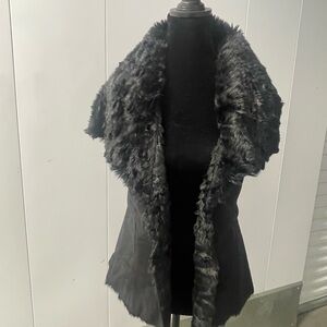bebe Black Faux Fur Vest
